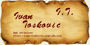Ivan Tošković vizit kartica